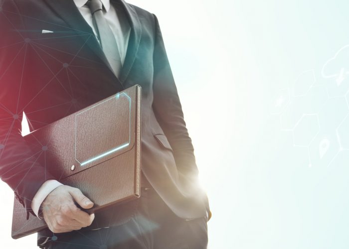 Businessman with a leather briefcase